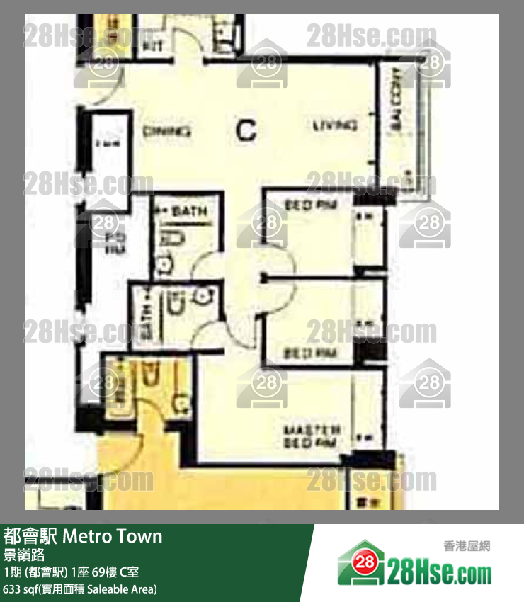 都會駅 1期 (都會駅) 1座 69樓 C室 平面圖