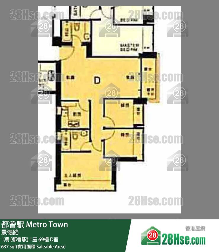 都會駅 1期 (都會駅)1座69樓 D室 平面圖