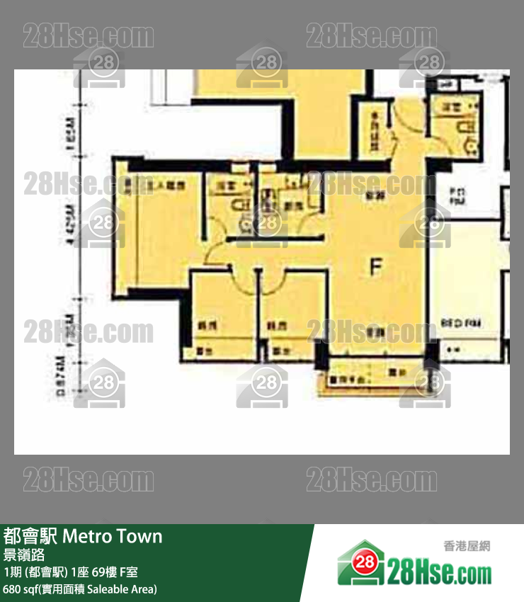 都會駅 1期 (都會駅)1座69樓 F室 平面圖