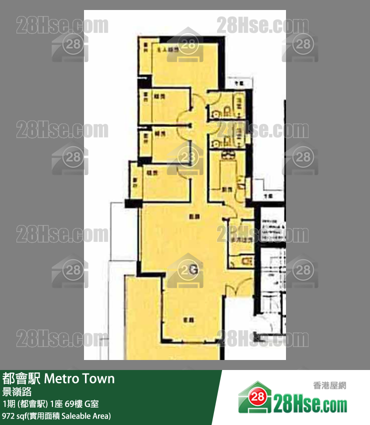 都會駅 1期 (都會駅) 1座 69樓 G室 平面圖