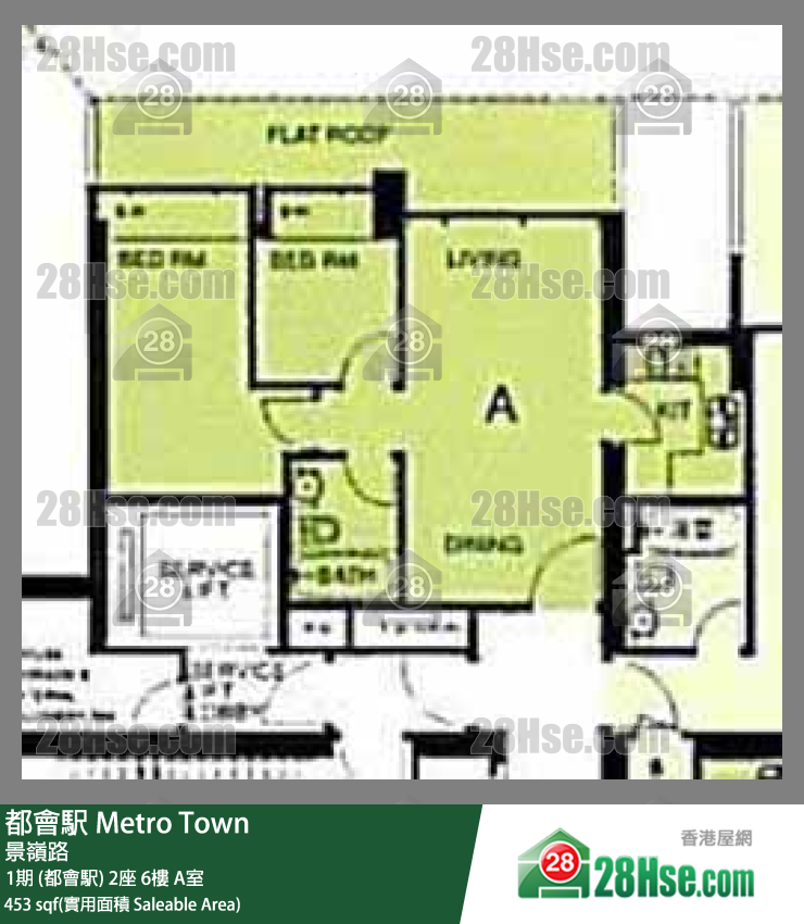 都會駅 1期 (都會駅) 2座 6樓 A室 平面圖