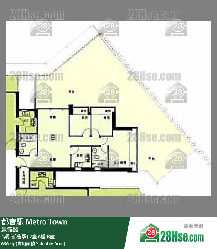 都會駅 1期 (都會駅)2座6樓 B室 平面圖
