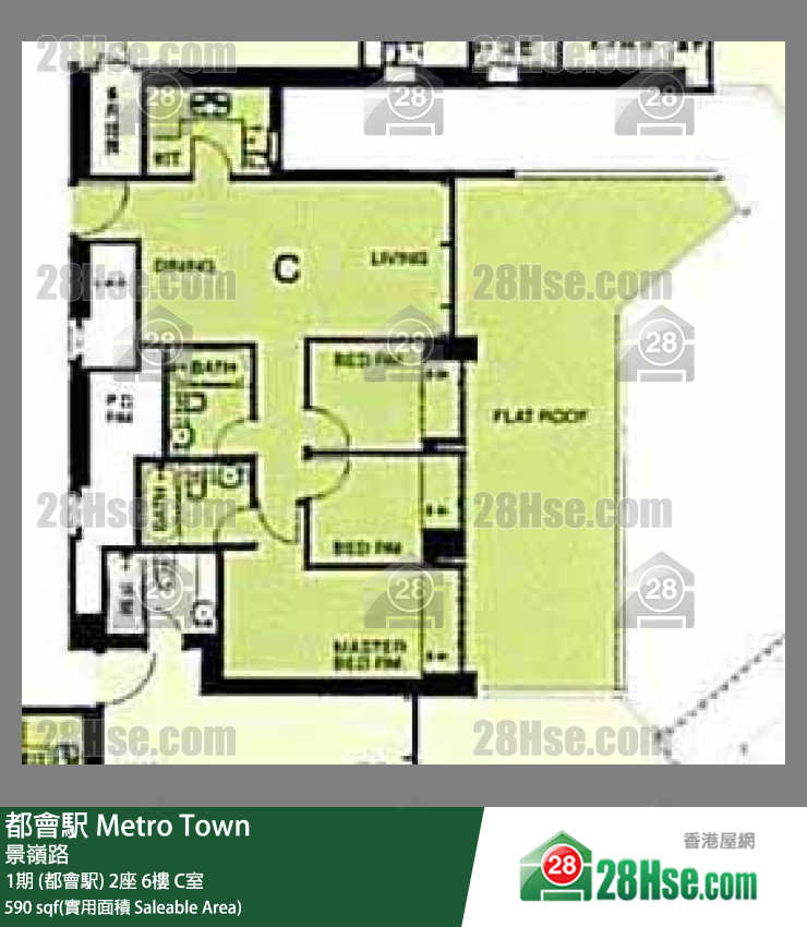 都會駅 1期 (都會駅) 2座 6樓 C室 平面圖