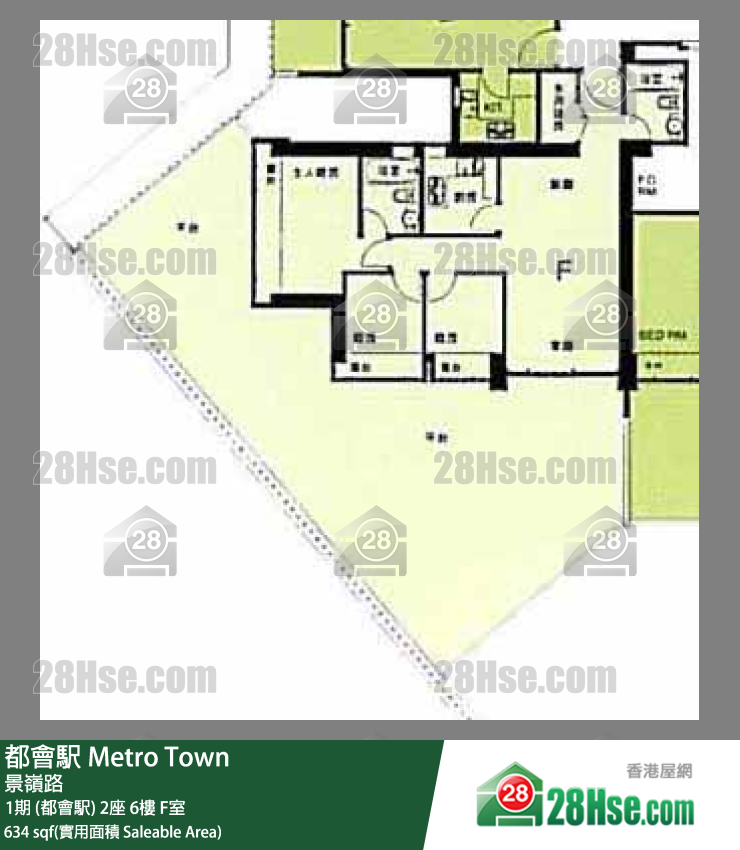 都會駅 1期 (都會駅)2座6樓 F室 平面圖