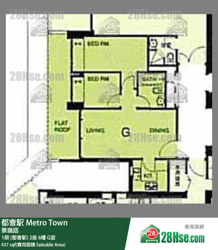 都會駅 1期 (都會駅)2座6樓 G室 平面圖