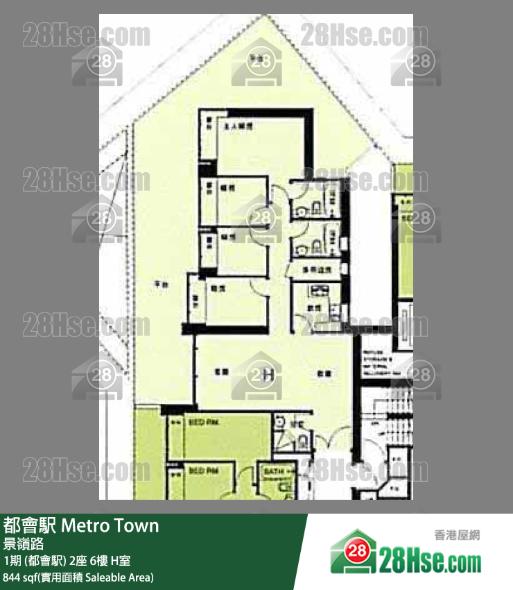 都會駅 1期 (都會駅)2座6樓 H室 平面圖