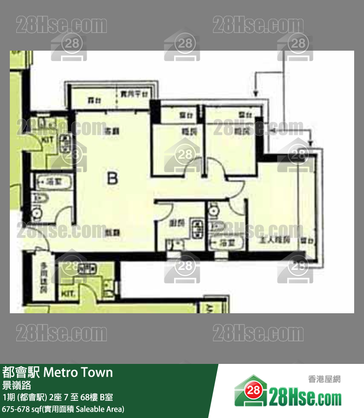 都會駅 1期 (都會駅) 2座 31樓 B室 平面圖