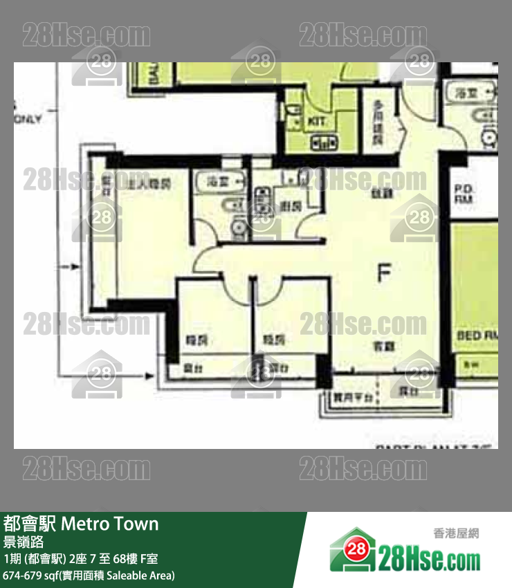 都會駅 1期 (都會駅) 2座 35樓 F室 平面圖