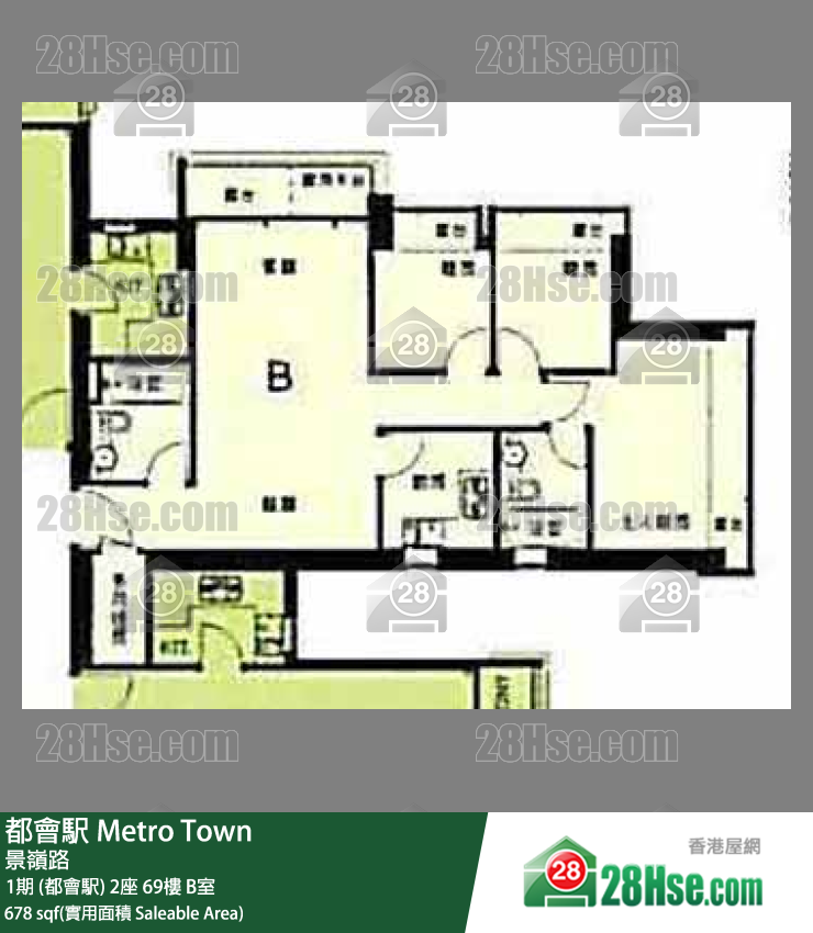 都會駅 1期 (都會駅)2座69樓 B室 平面圖