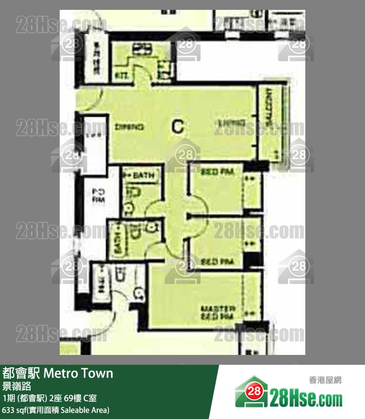 都會駅 1期 (都會駅)2座69樓 C室 平面圖
