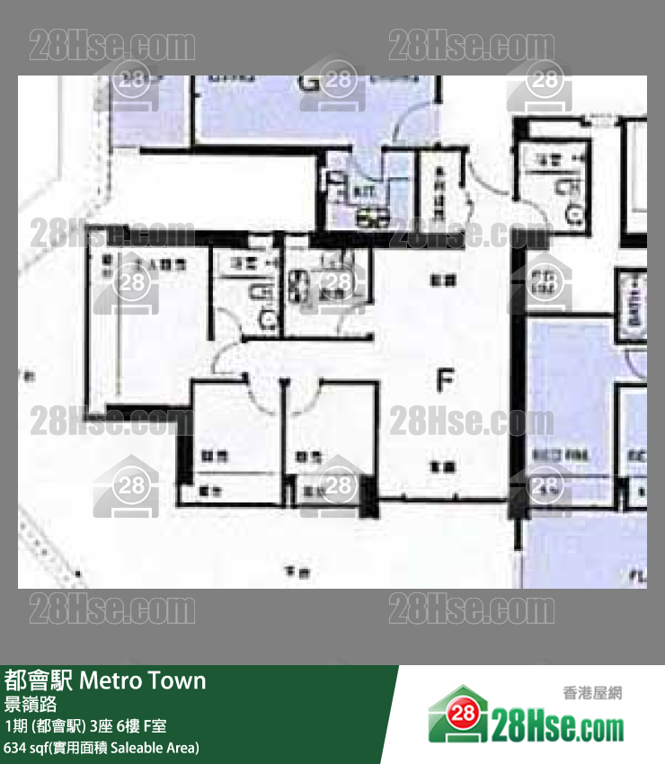都會駅 1期 (都會駅)3座6樓 F室 平面圖