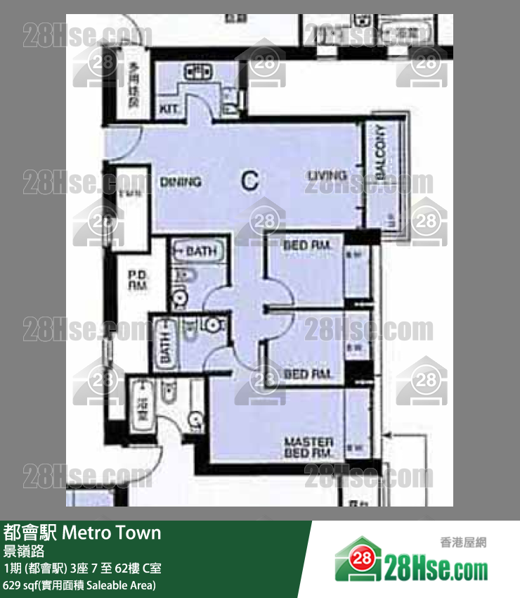 都會駅 1期 (都會駅)3座31樓 C室 平面圖