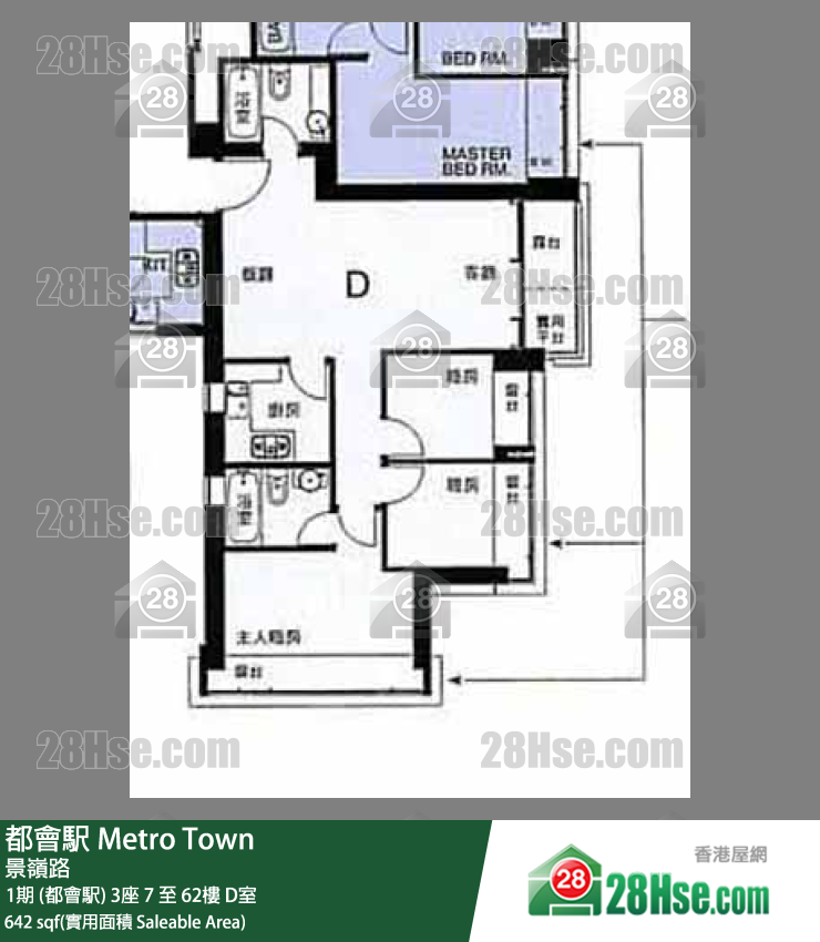 都會駅 1期 (都會駅) 3座 46樓 D室 平面圖