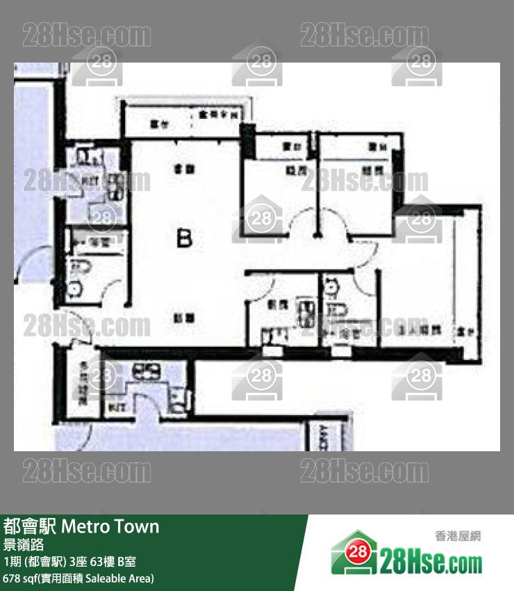 都會駅 1期 (都會駅)3座63樓 B室 平面圖