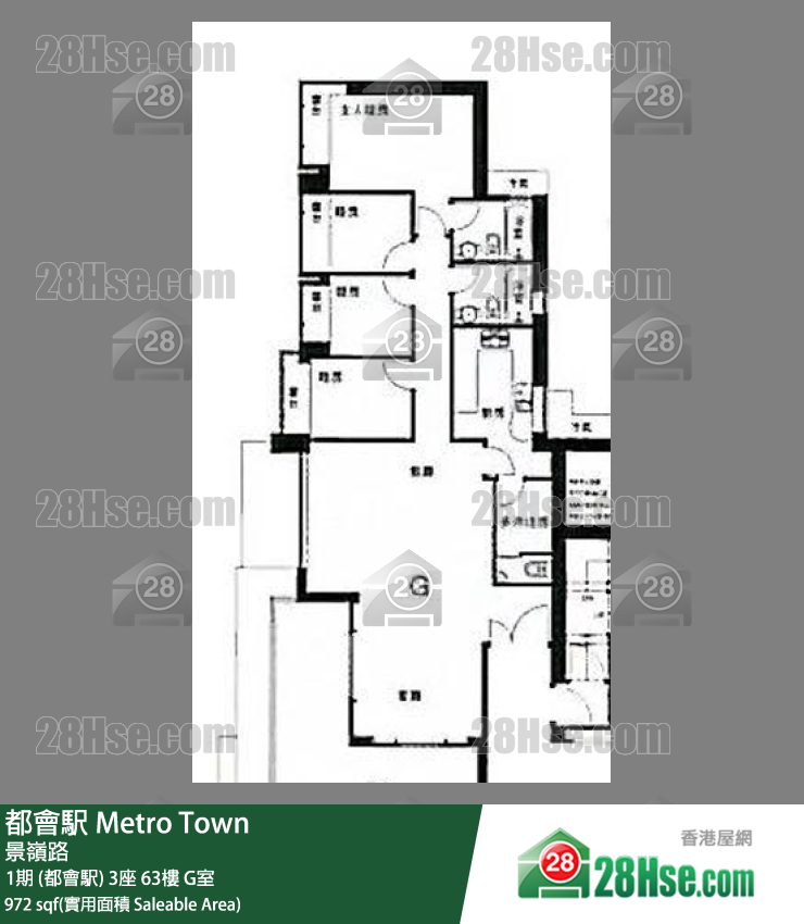 都會駅 1期 (都會駅) 3座 63樓 G室 平面圖