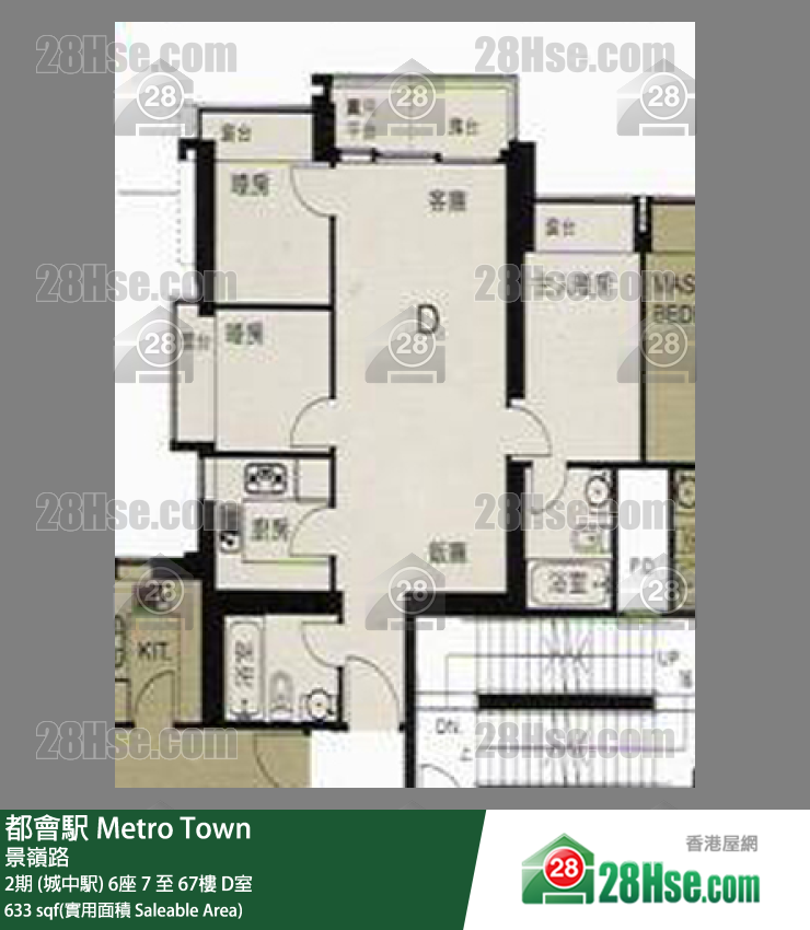 都會駅 2期 (城中駅) 6座 19樓 D室 平面圖