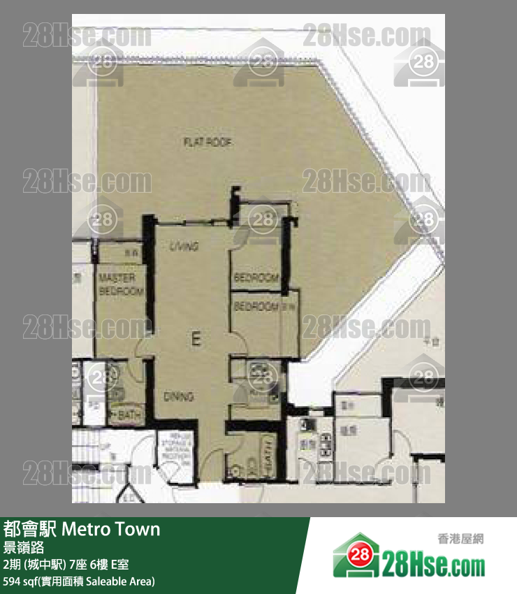 都會駅 2期 (城中駅) 7座 6樓 E室 平面圖
