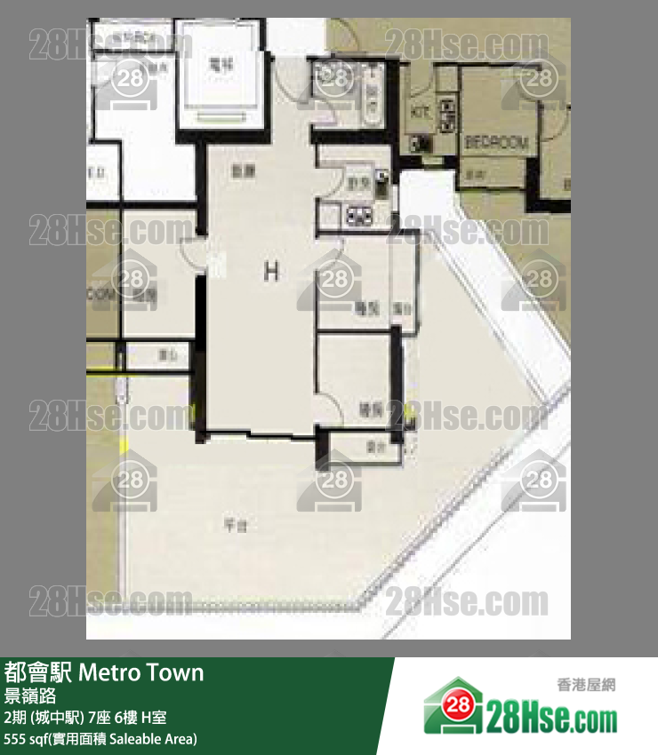 都會駅 2期 (城中駅) 7座 6樓 H室 平面圖