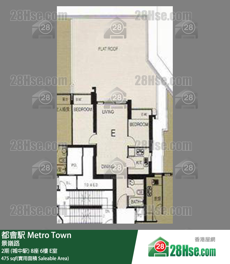 都會駅 2期 (城中駅) 8座 6樓 E室 平面圖