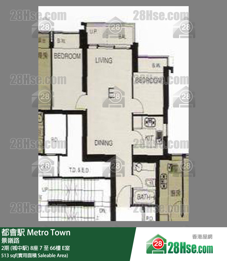 都会駅 2期 (城中駅) 8座 37楼 E室 平面图