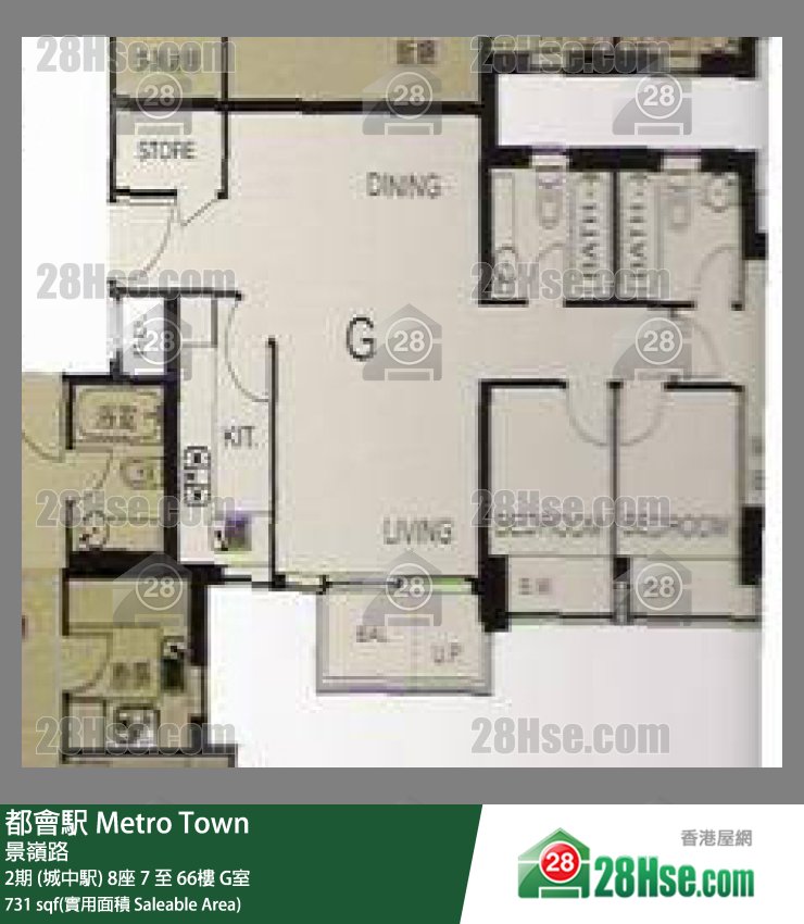 都會駅 2期 (城中駅) 8座 42樓 G室 平面圖