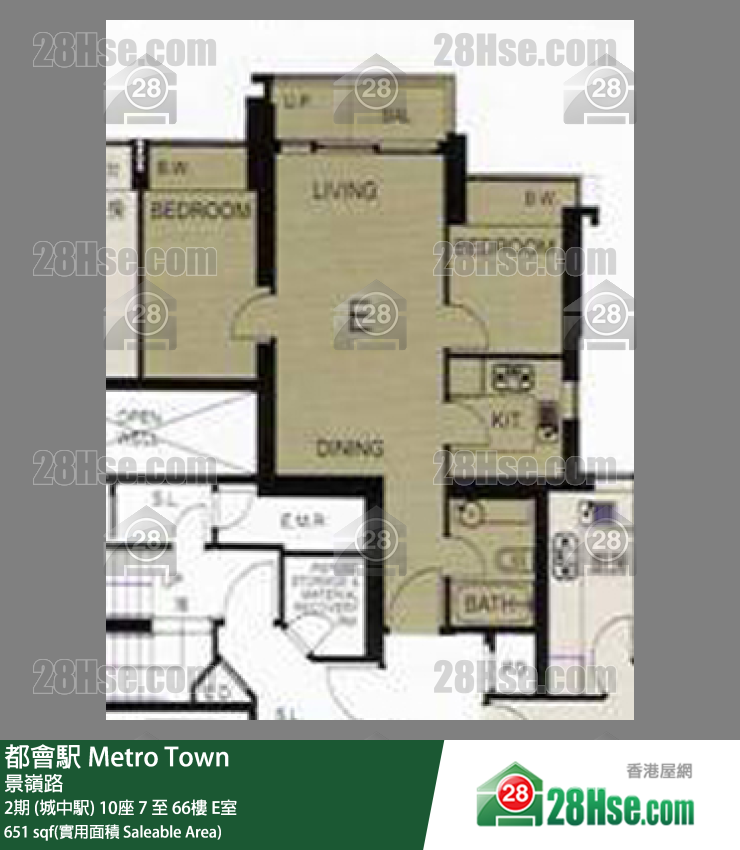 都会駅 2期 (城中駅) 10座 50楼 E室 平面图