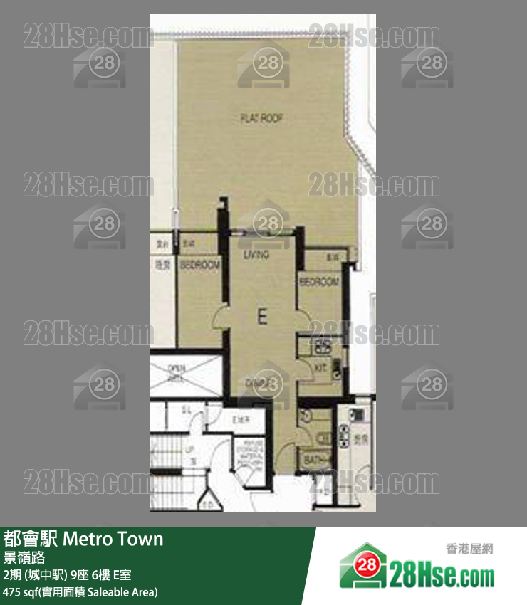 都会駅 2期 (城中駅) 9座 6楼 E室 平面图