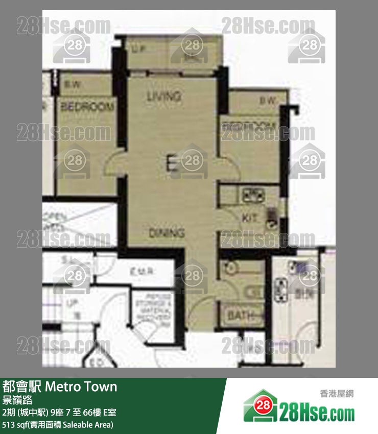 都會駅 2期 (城中駅) 9座 7樓 E室 平面圖