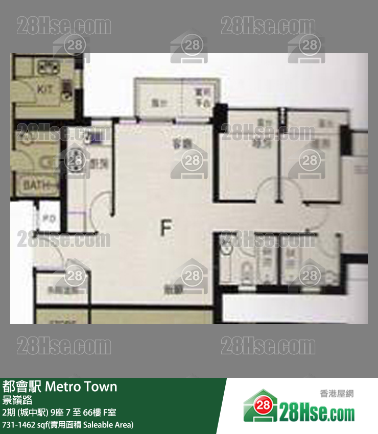 都會駅 2期 (城中駅) 9座 11樓 F室 平面圖