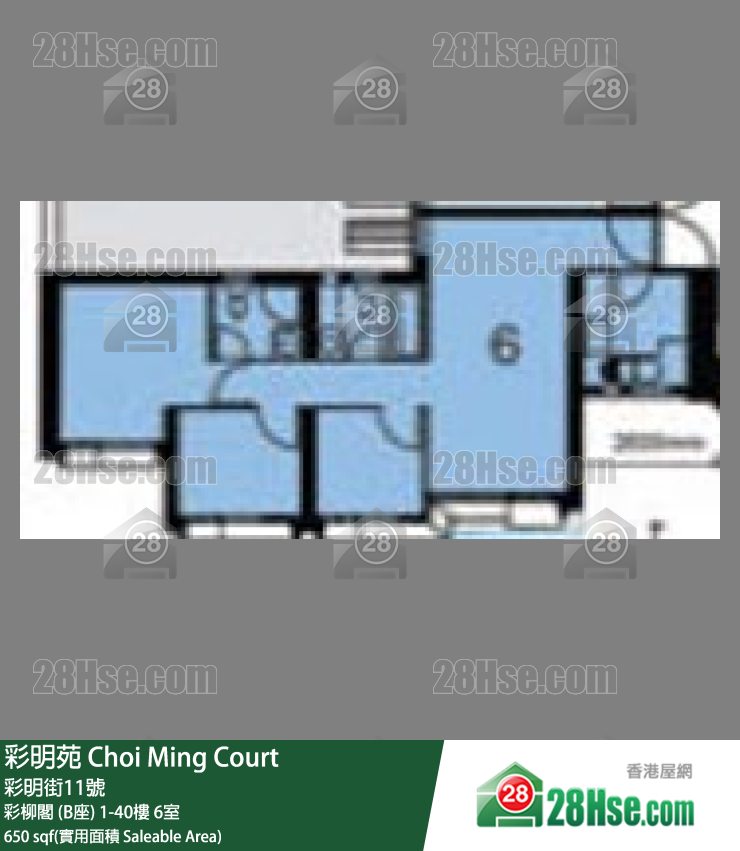 彩明苑 彩柳閣 (B座)5樓 6室 平面圖