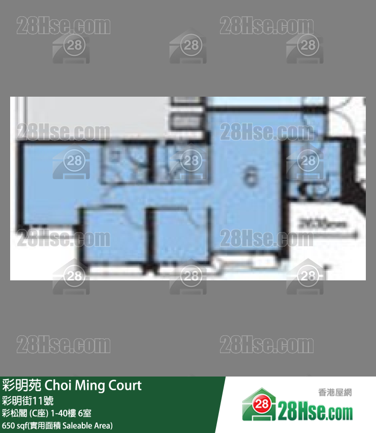 彩明苑 彩松閣 (C座)6樓 6室 平面圖