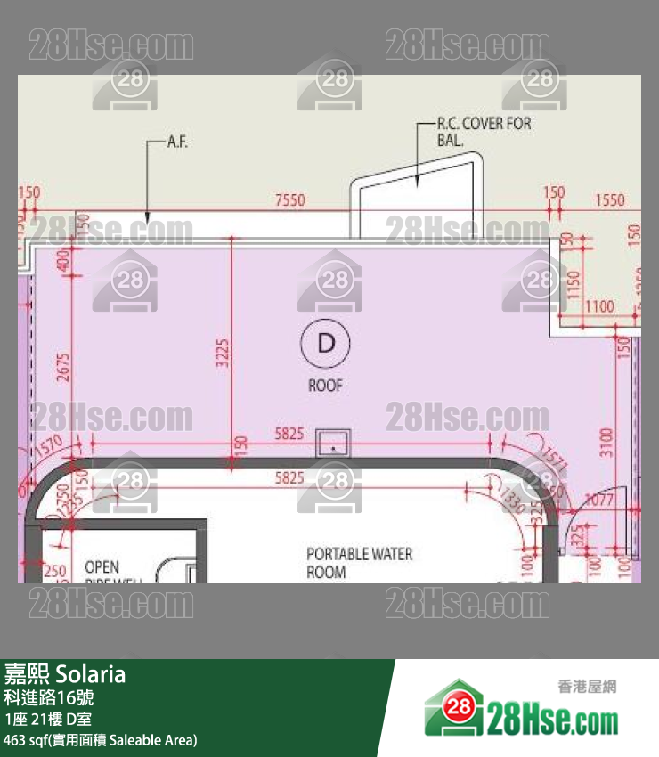 嘉熙 1座 21樓 D室 平面圖