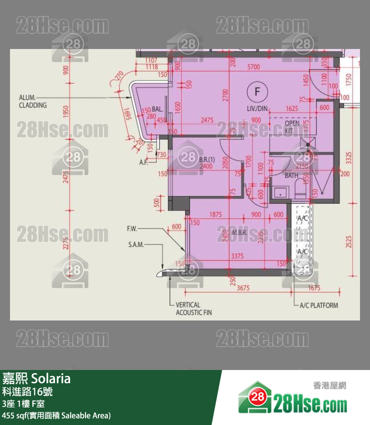 嘉熙 3座 1樓 F室 平面圖