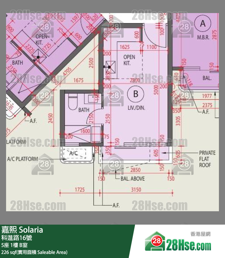 嘉熙 5座 1樓 B室 平面圖