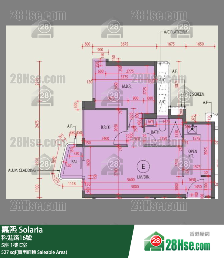 嘉熙 5座 1樓 E室 平面圖