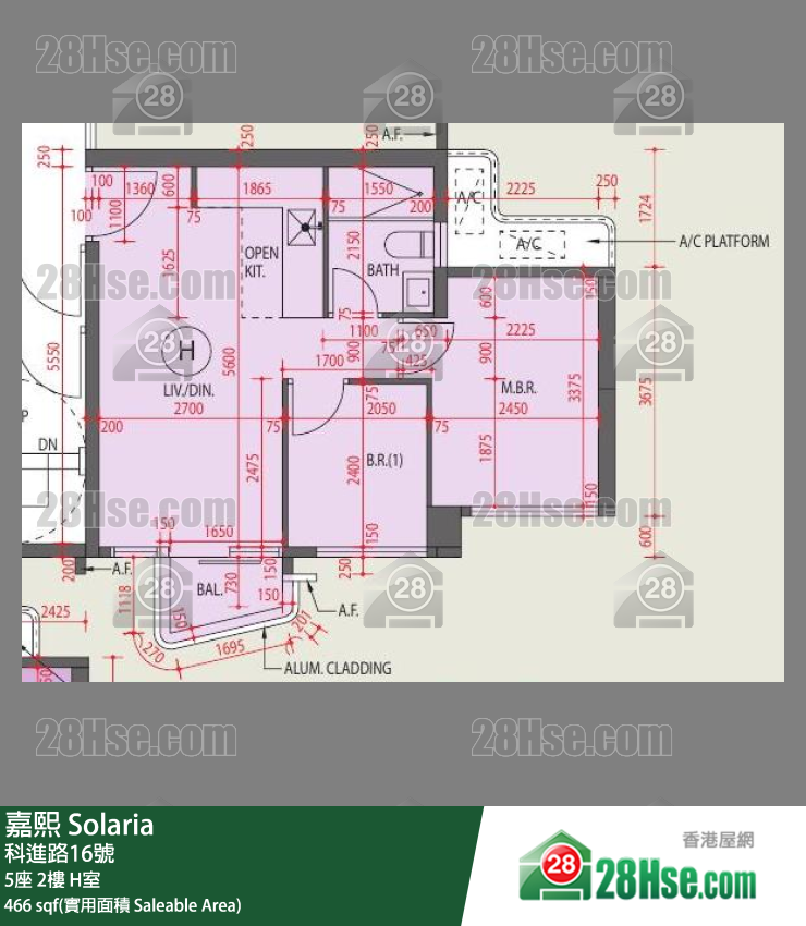 嘉熙 单位平面图(由 28Hse 提供)