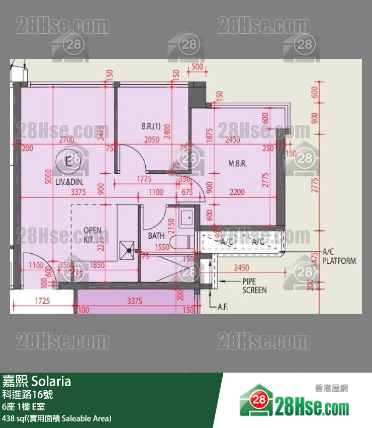 嘉熙 6座 1樓 E室 平面圖