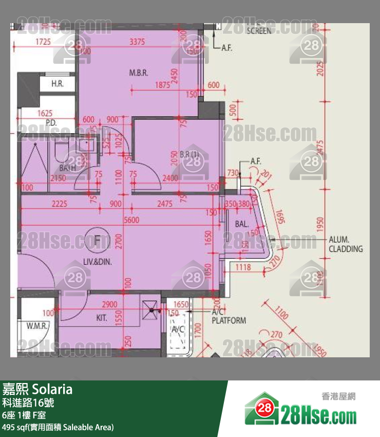 嘉熙 6座 1樓 F室 平面圖