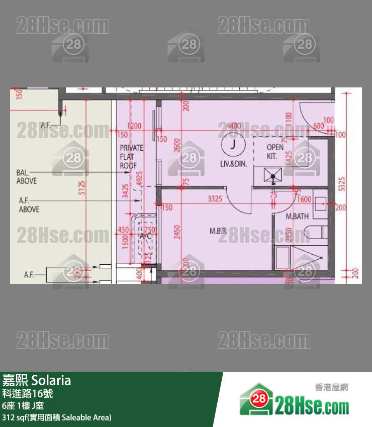 嘉熙 6座 1樓 J室 平面圖