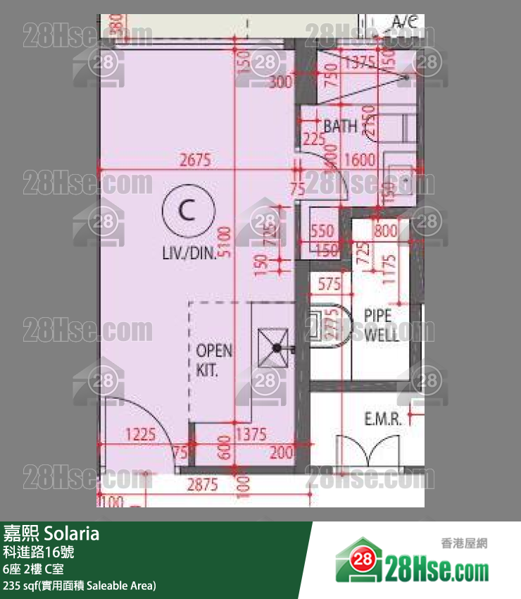 嘉熙 6座 2楼 C室 平面图
