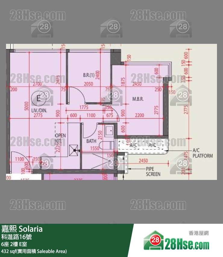 嘉熙 6座 2樓 E室 平面圖
