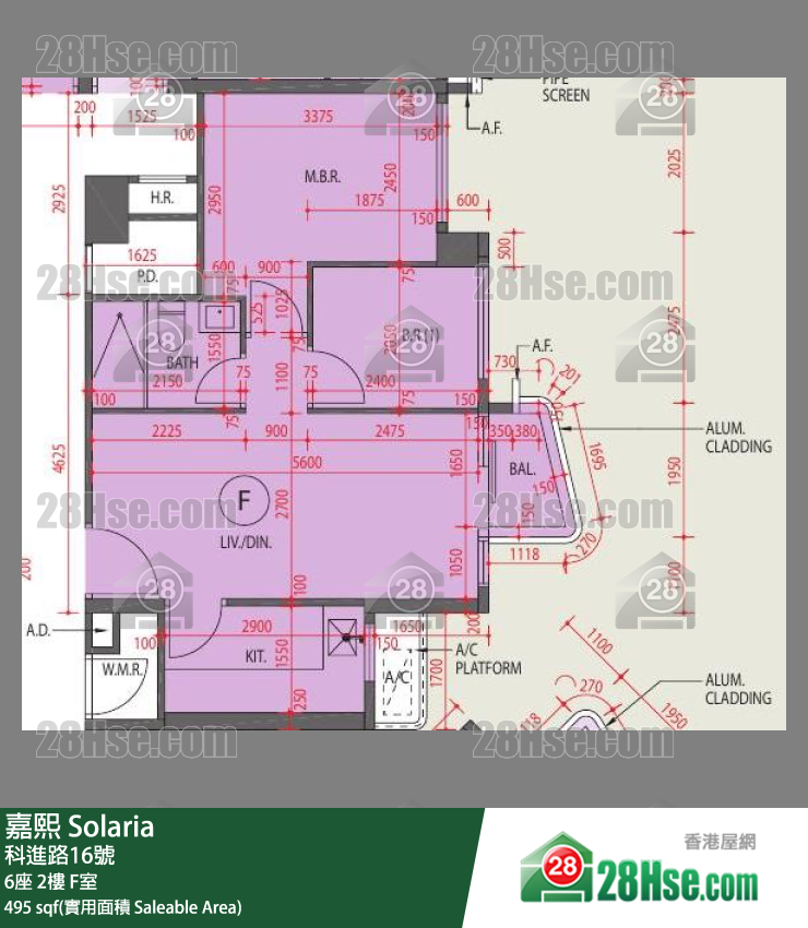 嘉熙 6座 2樓 F室 平面圖