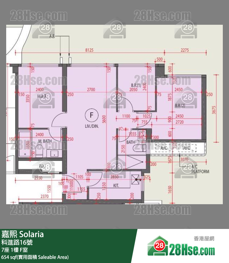 嘉熙 7座 1樓 F室 平面圖