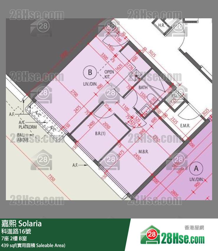 嘉熙 7座 2楼 B室 平面图