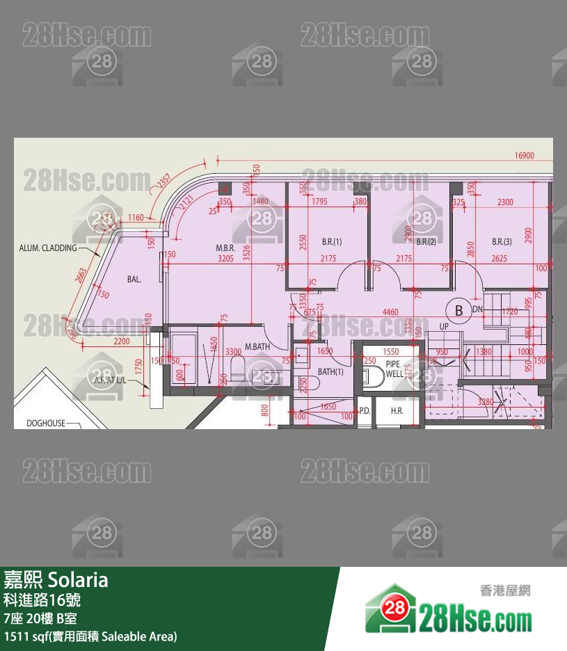 嘉熙 7座 20樓 B室 平面圖