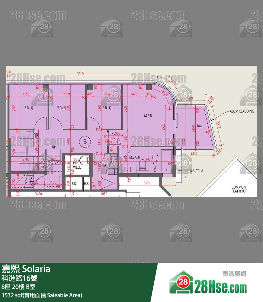 嘉熙 8座 20樓 B室 平面圖
