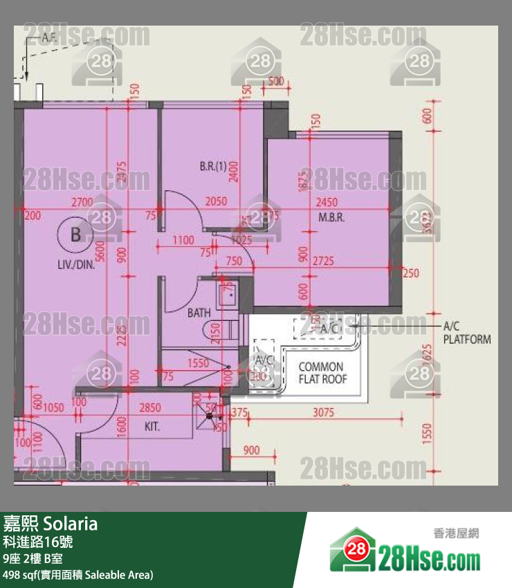 嘉熙 9座 2楼 B室 平面图