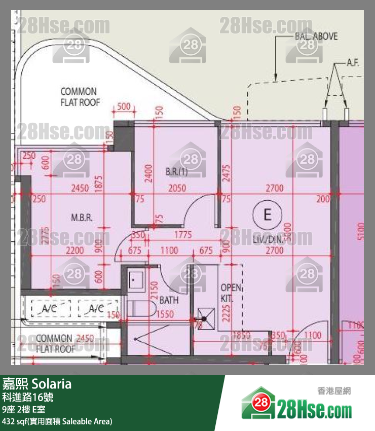 嘉熙 9座 2樓 E室 平面圖