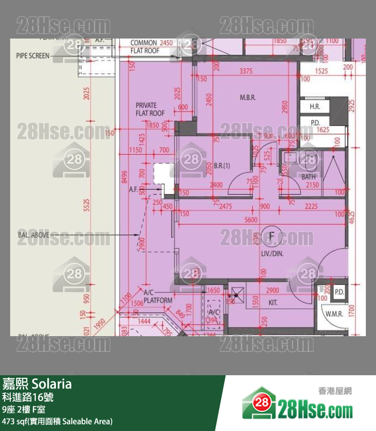 嘉熙 9座 2樓 F室 平面圖