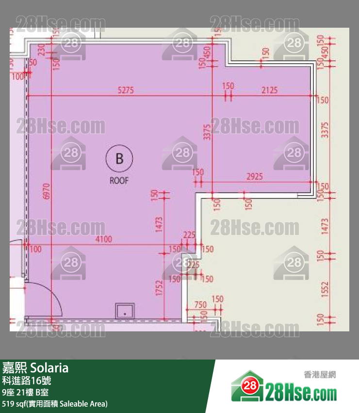 嘉熙 9座 21楼 B室 平面图